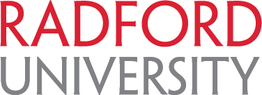 Radford University Stacked Core Logo. Radford written in Red stacked on top of University written in Gray. 
